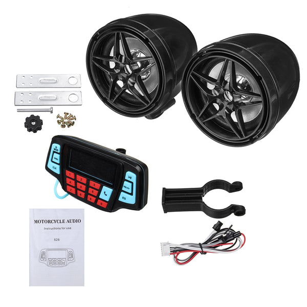 Motorcycle Stereo System With Speakers And Bluetooth