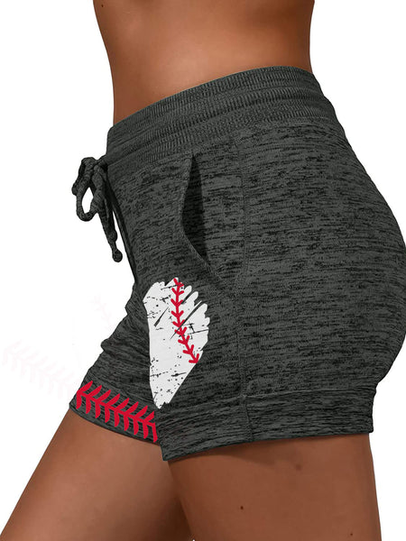 Women's Baseball Heart Casual Shorts