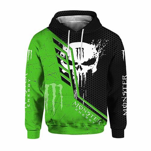 Men's Skull Print MONSTER ENERGY Hoodie