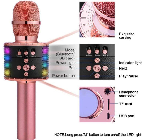 HomeSing™ Bluetooth Wireless Handheld Microphone Speaker KTV Karaoke Mic Music Player Singing Recorder