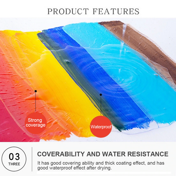 12 Color Acrylic Paints Set
