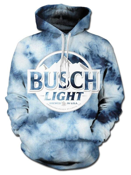 Men's BUSCH LIGHT  BREWED IN U.S.A  Anneuser.busch ST.Louis.Mo printed pullover hooded sweatshirt