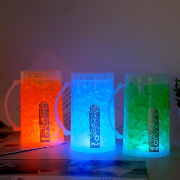 Luminous Double-layer Refrigerated Glass Beer Mug