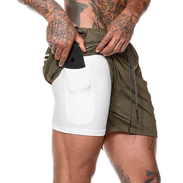 Men's 2 in 1 Fitness Running Shorts