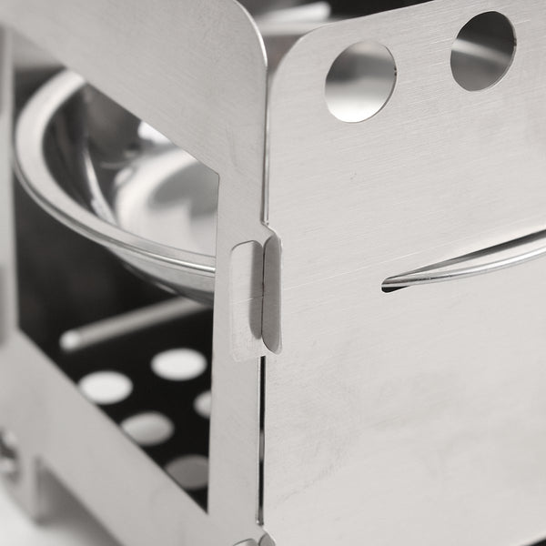 Outdoor Camping Wood Stove Picnic BBQ Cooking Furnace Wind Shield With Plate Cookware Utensil