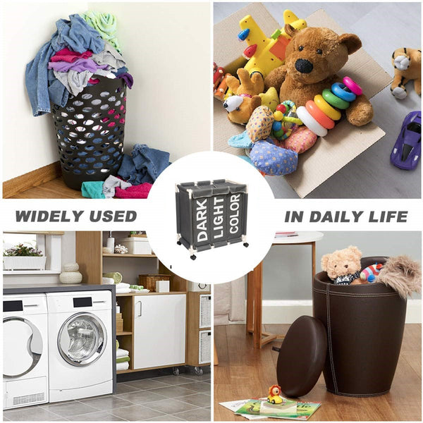 LAUNDRY BASKET ORGANIZER WITH WHEELS