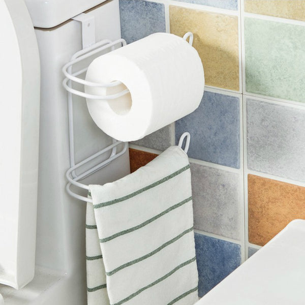 HomeZ™ Roll Paper Holder Toilet Tissue Towel Storage Organizer Hanging Shelf Rack Kitchen