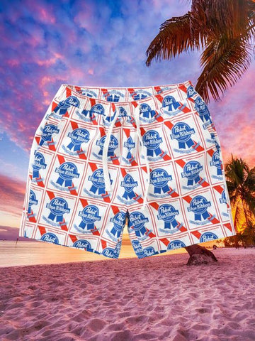 Men's PABST BLUE RIBBON BEER Print Shorts