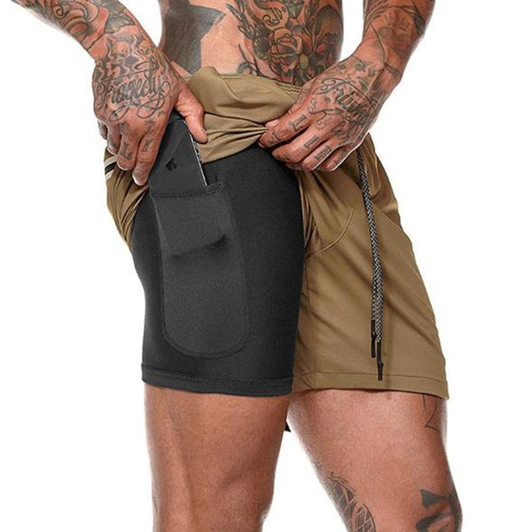 Men's 2 in 1 Fitness Running Shorts