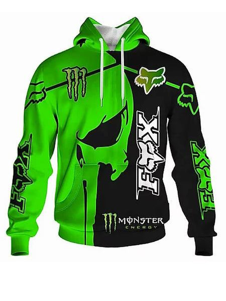 Men's Skull Print MONSTER ENERGY Hoodie