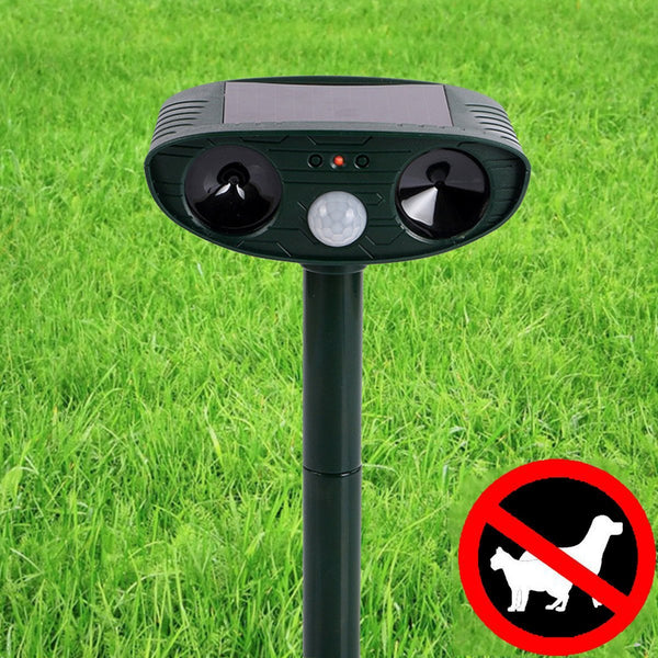 KCASA Outdoor Garden Solar Ultrasonic Repeller PIR Pest Animal Mouse Fox Cat Dog Repellent