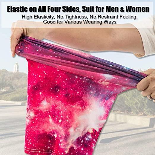 Fashion Galaxy Face Bandana Neck Gaiter, Sun UV Protection Reusable Half Mask Scarf, Motorcycle Balaclava for Women Men