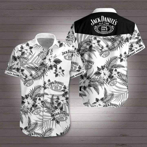Men's Beach Liquor Jack Daniel's Old Time Old N0.7 Brand Printed Shirt