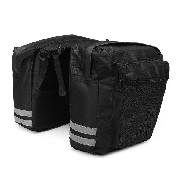 BIKIGHT 600D 20L Cycling Bike Luggage Bag Bicycle Rear Rack Seat Saddle Bag Cycling Pannier Waterproof - Black