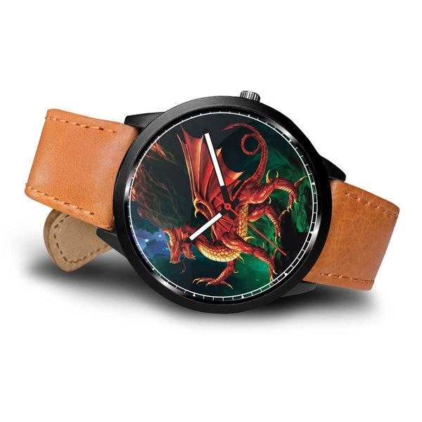 Welsh Dragon Leather/Steel Watch - BN02