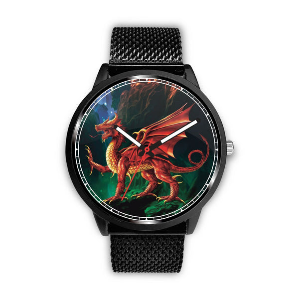 Welsh Dragon Leather/Steel Watch - BN02