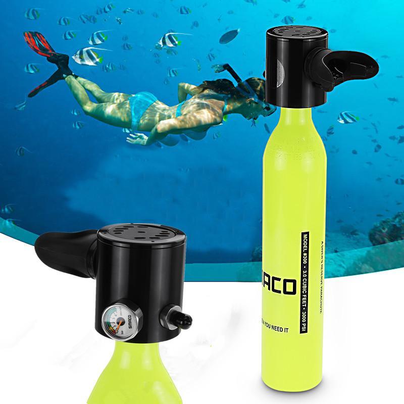 500ML Mini Air Tank Cylinder Underwater Oxygen Tank Breathing Respirator Swimming Diving Set Equipment