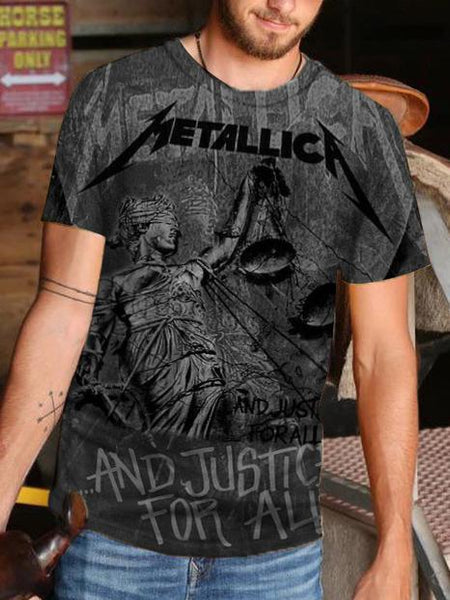 Men's Rock Band Metallica Print T-shirt