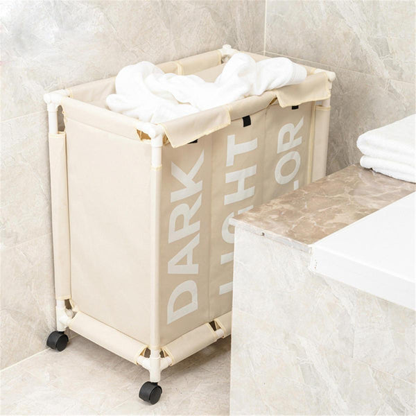 LAUNDRY BASKET ORGANIZER WITH WHEELS