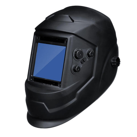 Solar Auto-Darkening Welding Helmet With Big View Area 4 Sensors External Adjustment Arc Tig Mig DIN5-DIN13