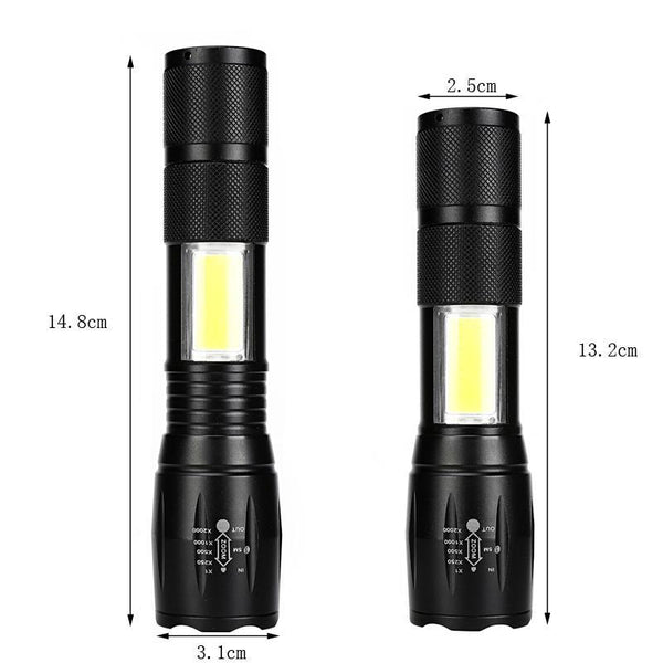 New Tactical Elite Flashlight with COB LED Zoom 4 Modes