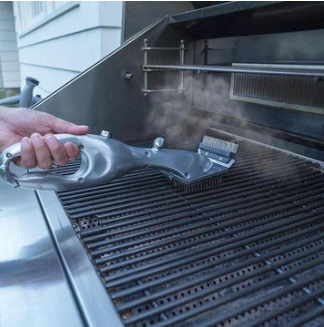 BBQ Vapor Cleaner Brush Stainless Steel Cleaning Bristles Outdoor
