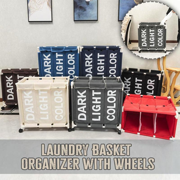 LAUNDRY BASKET ORGANIZER WITH WHEELS
