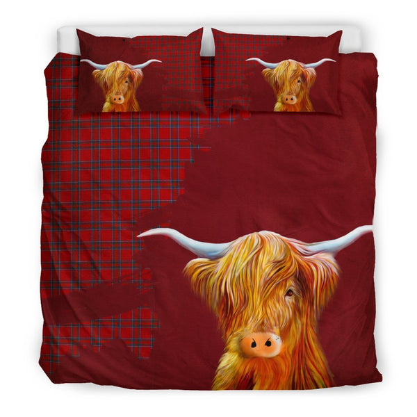 Inverness District Tartan Scottish Highland Cow Bedding Set HJ4