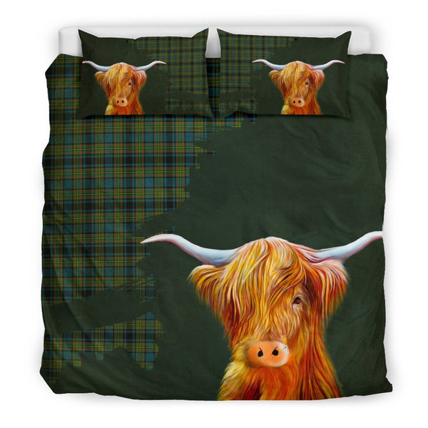 Gillies Ancient Tartan Scottish Highland Cow Bedding Set HJ4