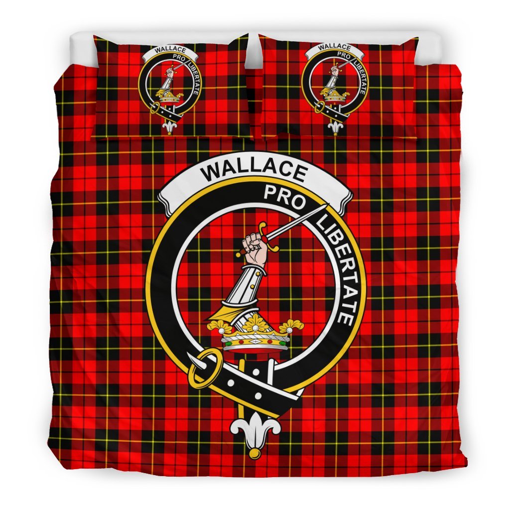 Wallace Hunting Red Clan Badge Tartan Bedding Set K5