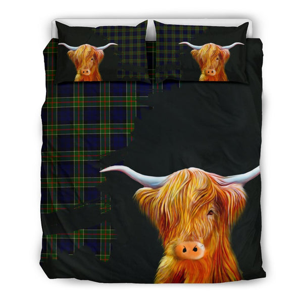 Colquhoun Modern Tartan Scottish Highland Cow Bedding Set HJ4