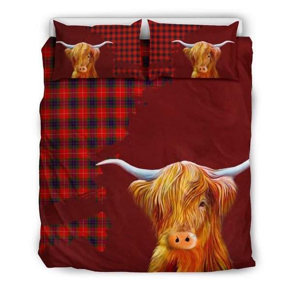 Fraser Modern Tartan Scottish Highland Cow Bedding Set HJ4
