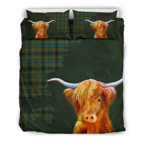 Gillies Ancient Tartan Scottish Highland Cow Bedding Set HJ4