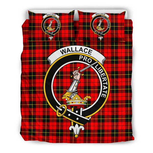 Wallace Hunting Red Clan Badge Tartan Bedding Set K5