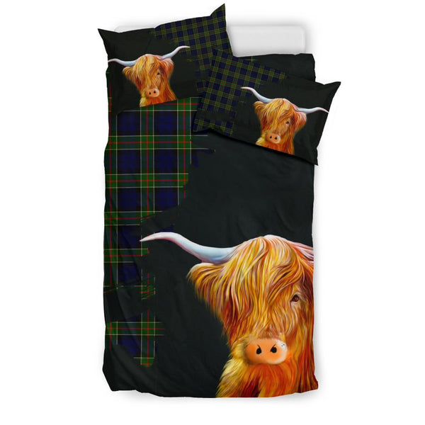 Colquhoun Modern Tartan Scottish Highland Cow Bedding Set HJ4