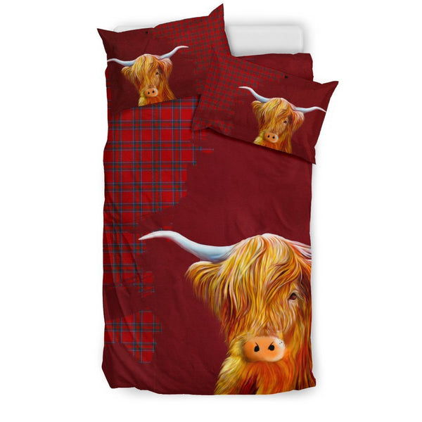 Inverness District Tartan Scottish Highland Cow Bedding Set HJ4