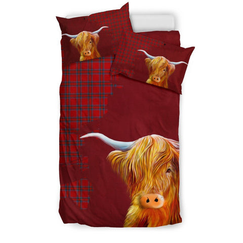 Inverness District Tartan Scottish Highland Cow Bedding Set HJ4