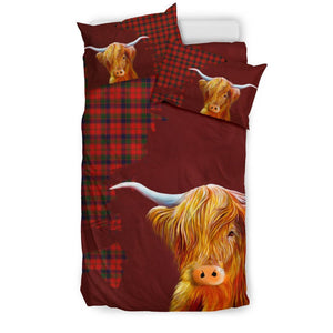 Robertson Modern Tartan Scottish Highland Cow Bedding Set HJ4