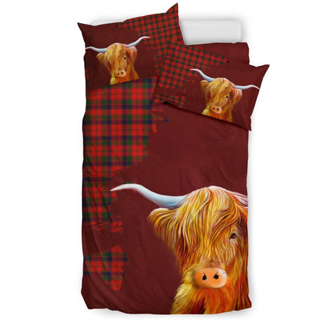 Robertson Modern Tartan Scottish Highland Cow Bedding Set HJ4