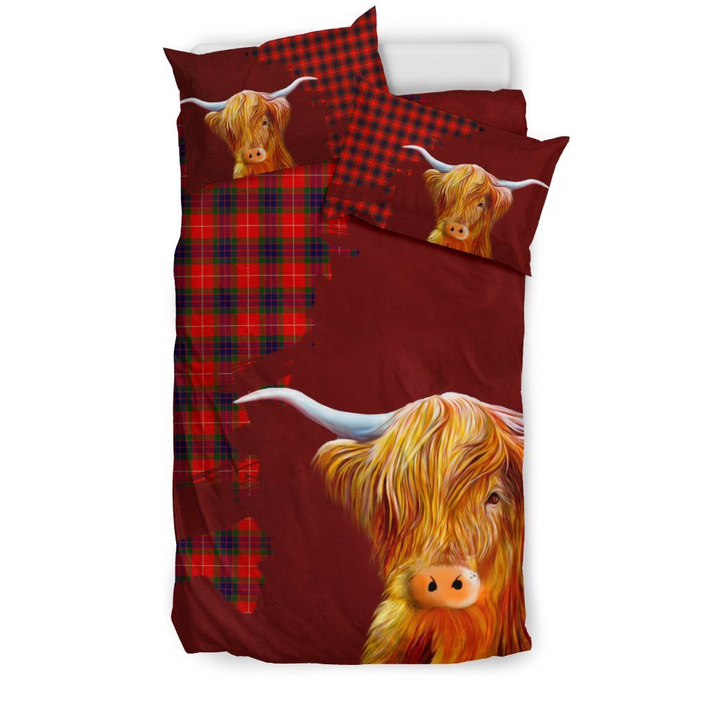 Fraser Modern Tartan Scottish Highland Cow Bedding Set HJ4