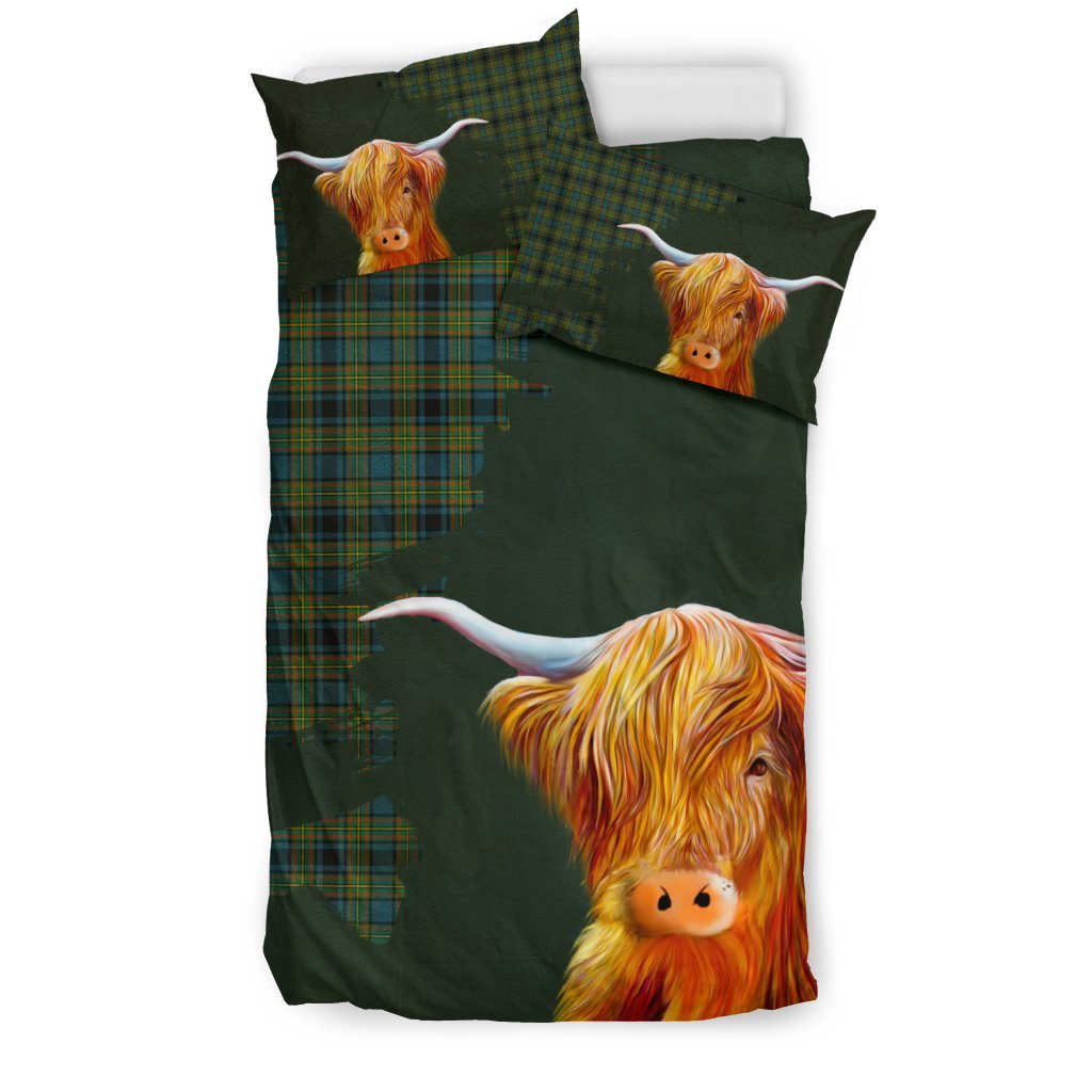 Gillies Ancient Tartan Scottish Highland Cow Bedding Set HJ4