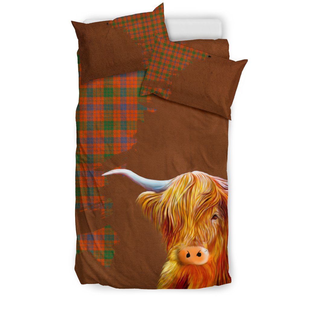 Ross Ancient Tartan Scottish Highland Cow Bedding Set HJ4
