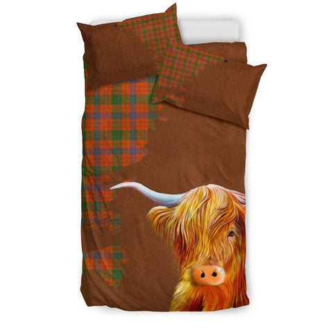 Ross Ancient Tartan Scottish Highland Cow Bedding Set HJ4