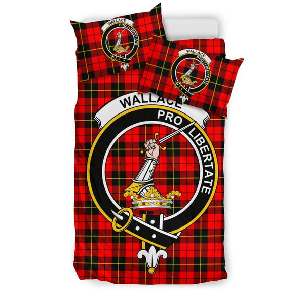 Wallace Hunting Red Clan Badge Tartan Bedding Set K5