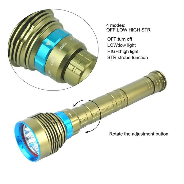 Diving Flashlight 7 x T6 LED