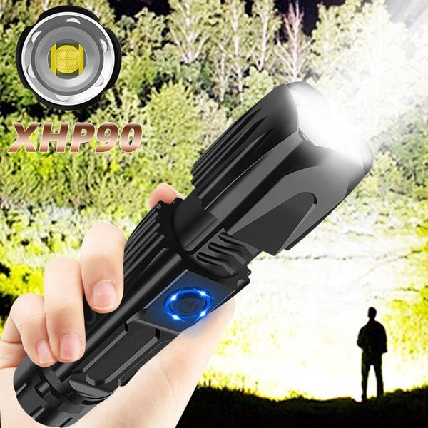 Brightest xhp70.2 High Powerful Rechargeable LED Flashlight