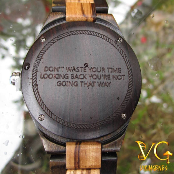 HANDMADE ENGRAVED WOODEN WATCH