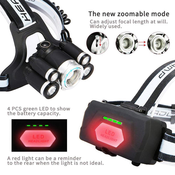 1500LM T6 Q5 Zoomable Headlamp