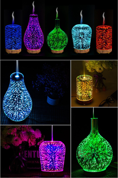 Night Light Mist Ultrasonic Sprayer Aromatherapy Air Humidifier