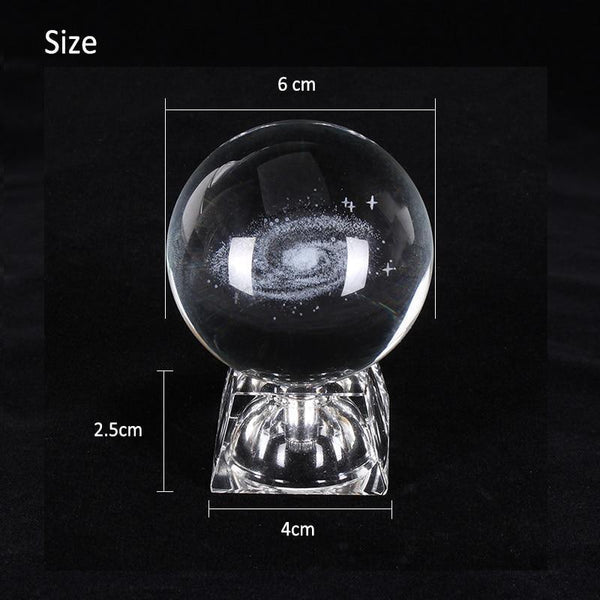 Engraved Galactic Solar System Crystal Ball Lamp